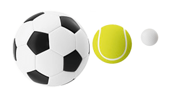 Afbeelding voetbal tennisbal golfbal in kleur op transparante achtergrond - 600 * 337 pixels